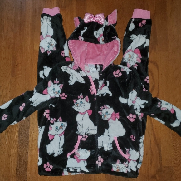 Disney Aristocats Marie Zip Up Pajama Onesie For Adults - Picture 3 of 8